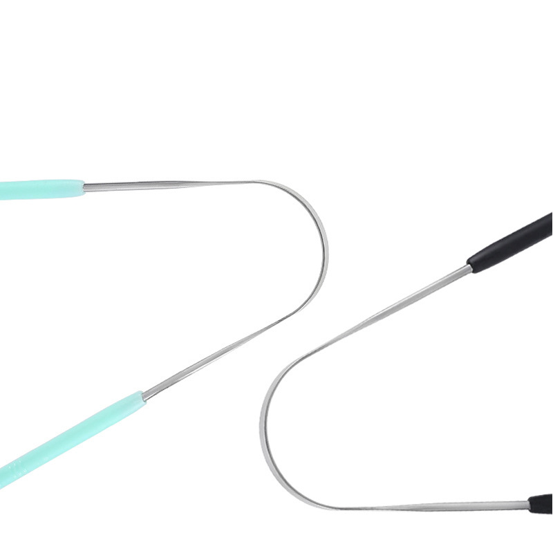 Stainless Steel Tongue Scrapers Plastic Handle Reduce Bad Temu New