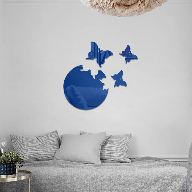 acrylic 3d mirror stickers circle butterflies self - Temu Norway
