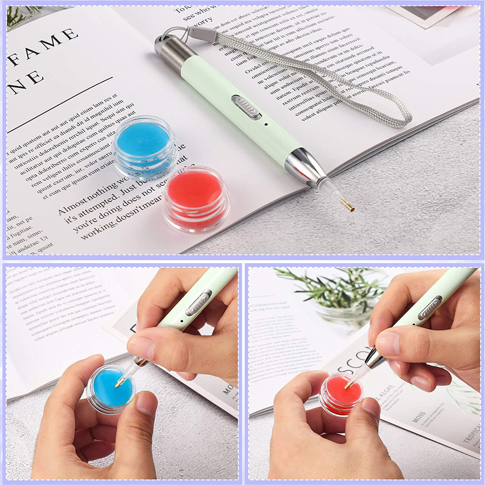 Diamond Painting Pen Led Gem Picker Pens With Light 5d - Temu