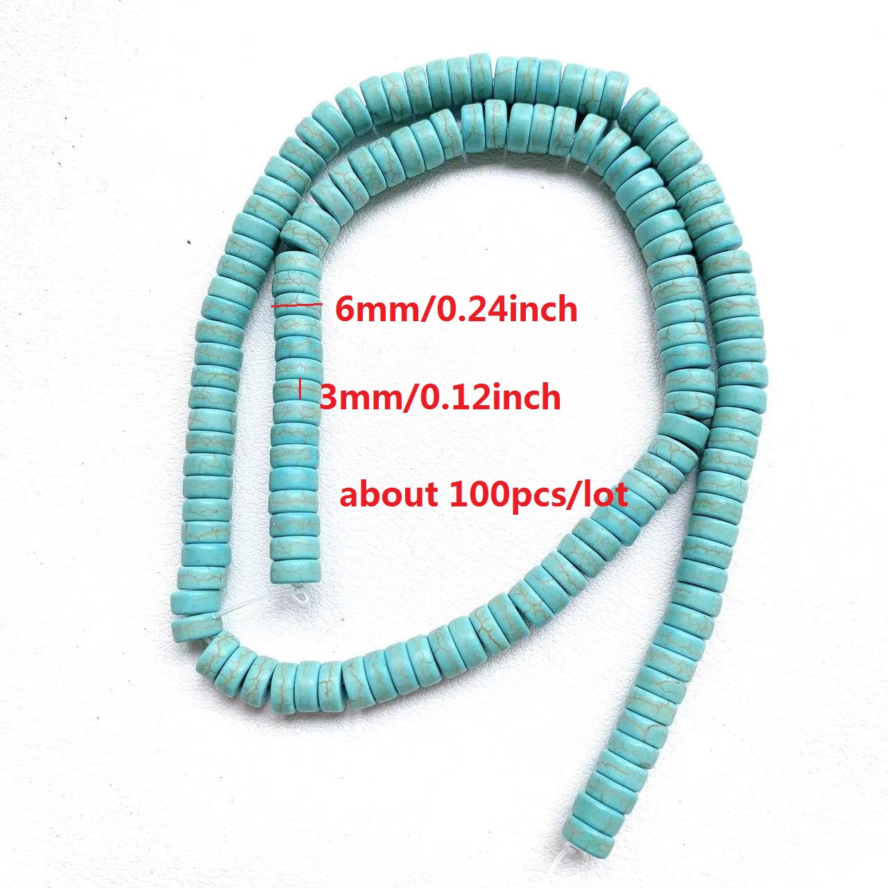100pcs 6mm Blue Turquoise Beads Natural Gemstone Beads Loose Beads for  Crafting and Jewelry Making