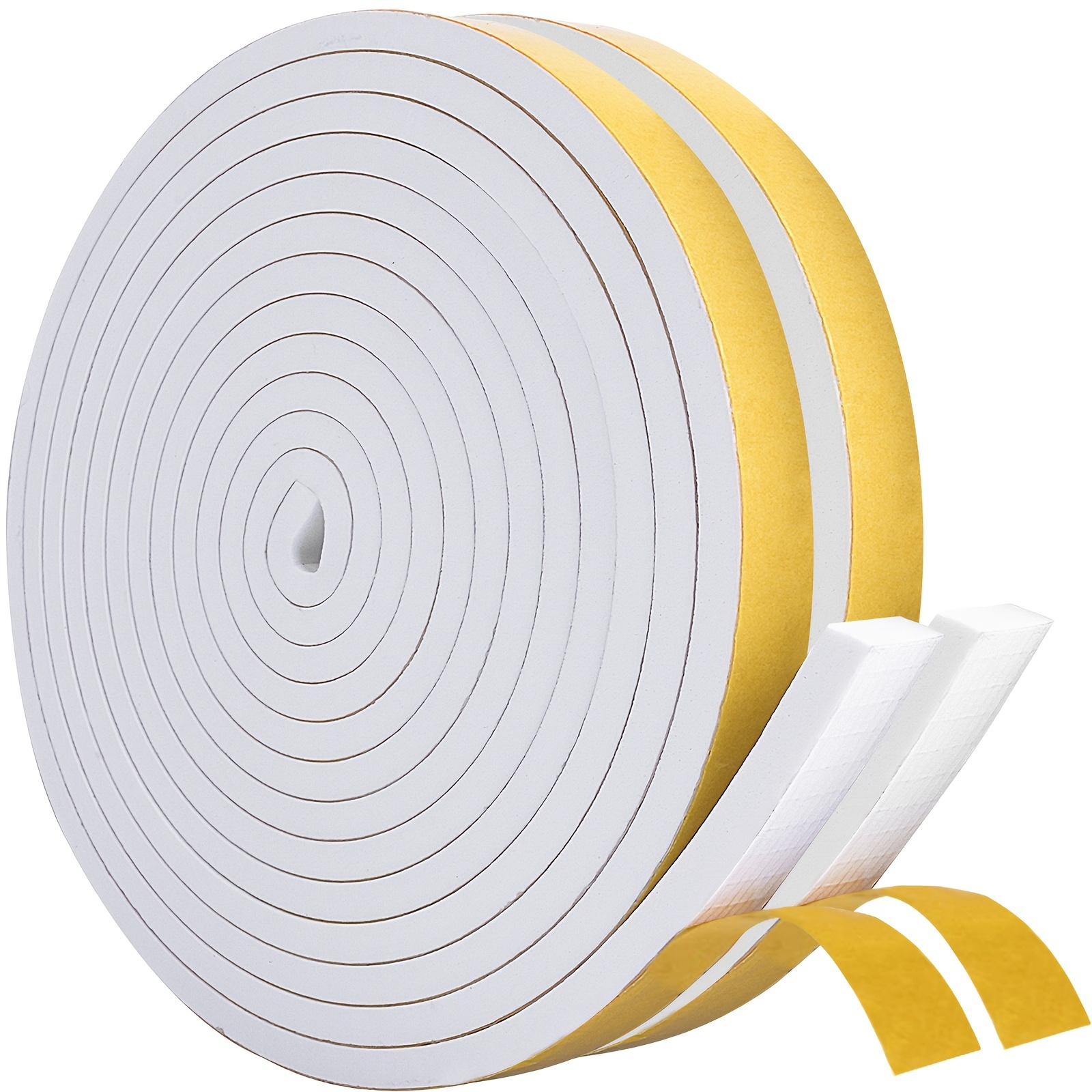 3/8in. X 2in. Closed Cell Neoprene Foam Sponge Strips -With Adhesive  50'/roll- 26 rolls/bag