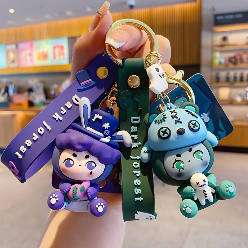 Houndstooth Rabbit Doll Keychain Cute Animal Key Ring Purse Bag Backpack  Car Charm Earphone Accessory Women Girls Gift - Temu