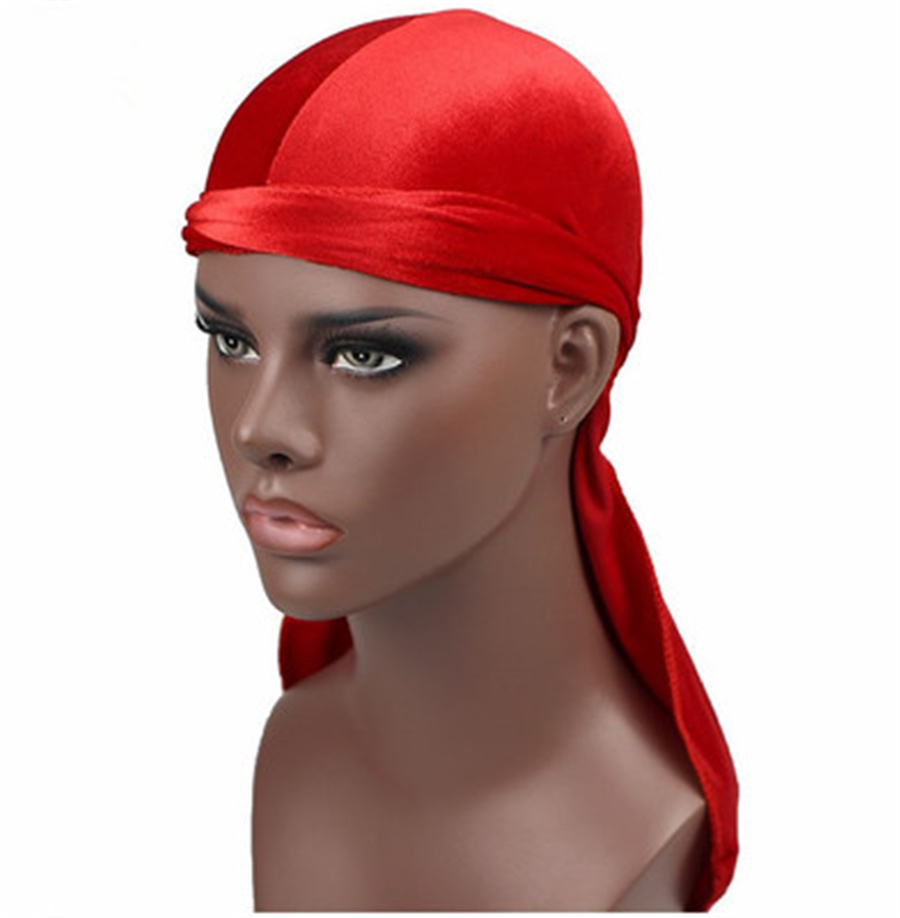 Velvet Durags For Men Long Tail Doo Rag Velvet Men Du - Temu