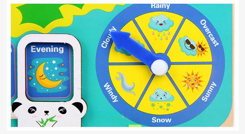  woody treasures - Montessori Wooden Toys Kids Clock - Wooden  Toy for 3 Year Olds - Unique Learning Toy for Toddlers Learn About Seasons,  Months, Days of Week, Time Telling 