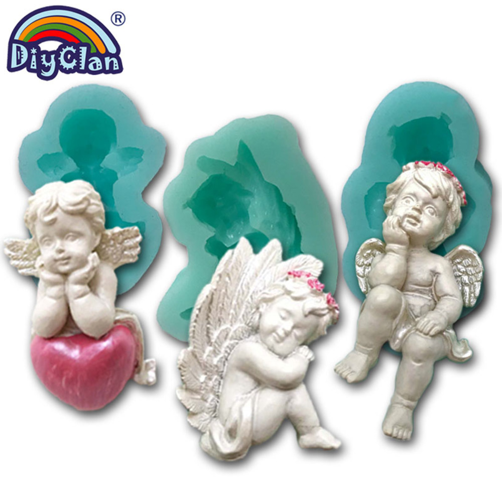 1pc cute cupid and angel silicone fondant molds for diy cake decorations   molding details 0