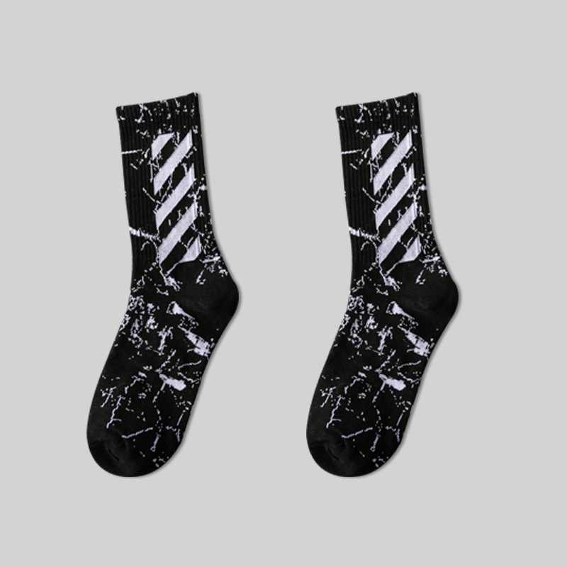 Men's Tall Tie Dye Socks Black/White