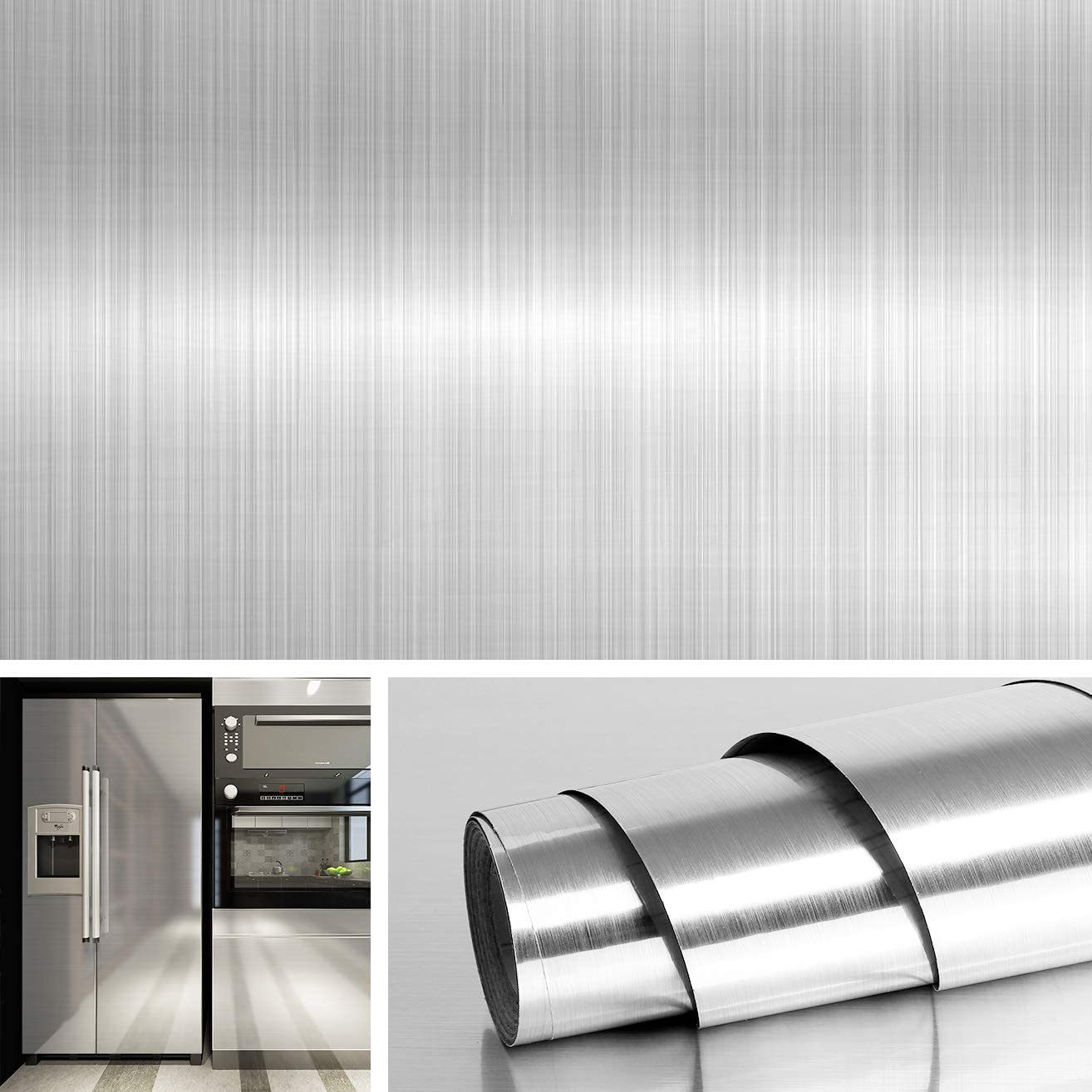 Thick Silvery Stainless Steel Brushed Contact Paper Peel And - Temu