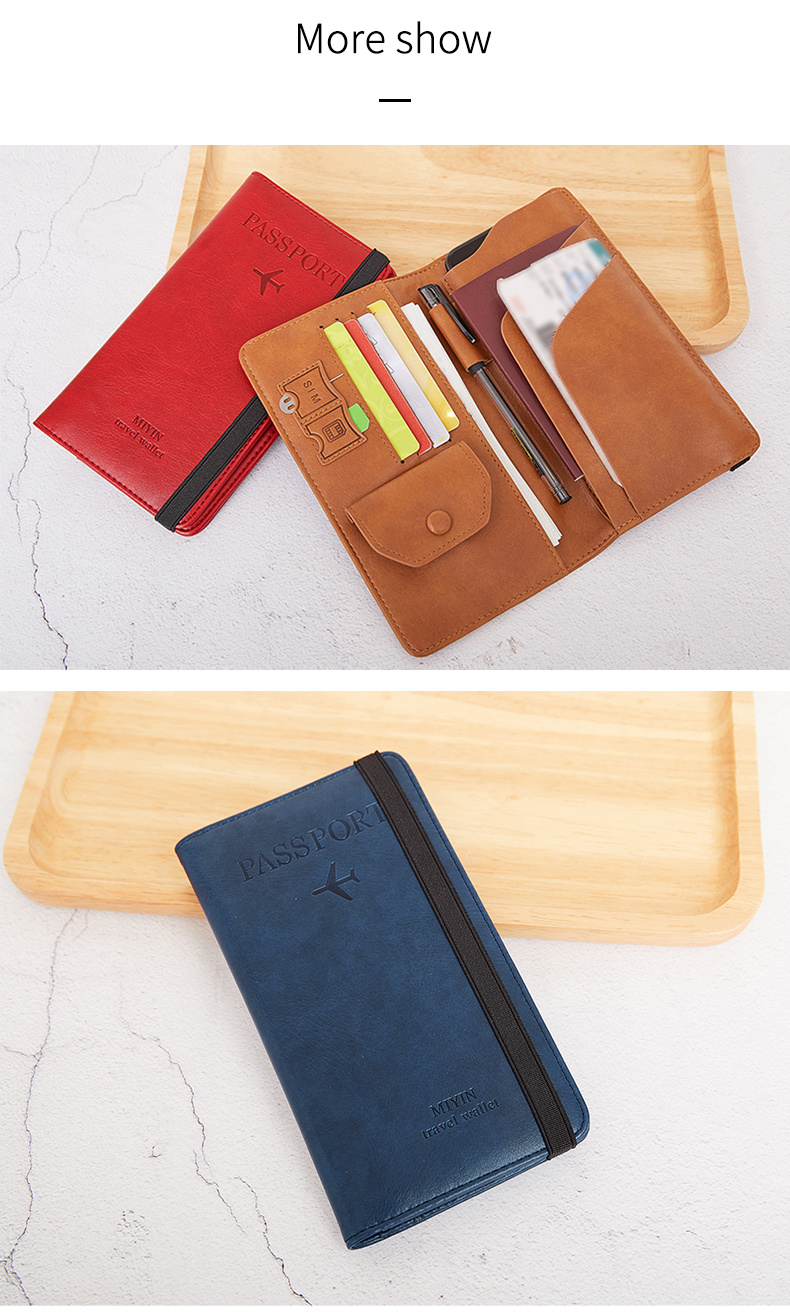 2022 Pu Leather Rfid Passport Cover Travel Card Holder - Temu