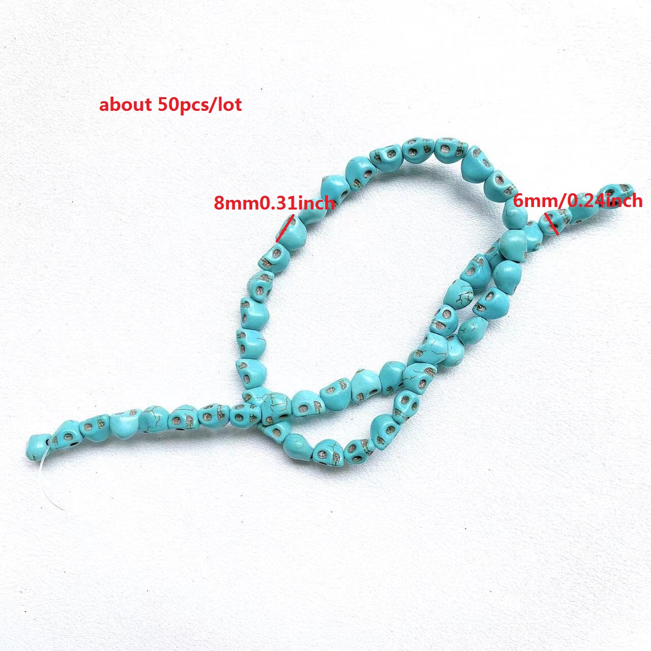 Create Your Own Unique Jewelry With Turquoise Howlite Skull Beads - 6mm,  8mm, 10mm!