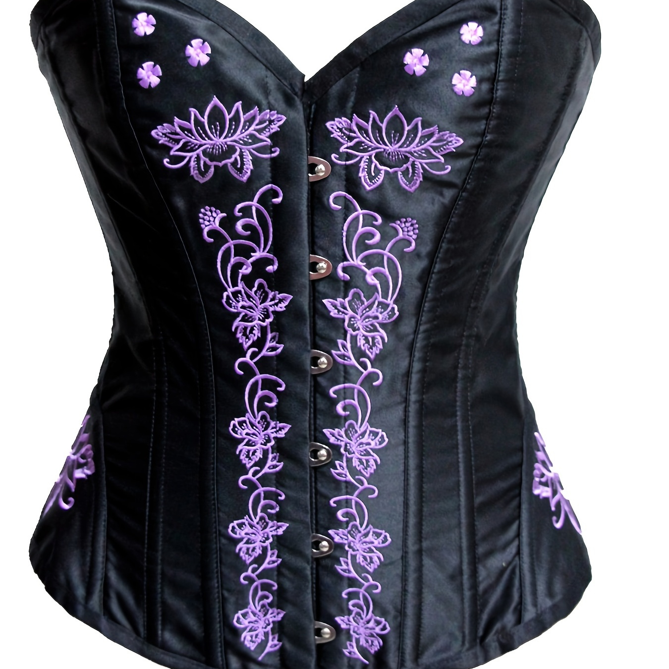 YUANCHNG Women lace Court Corset Small Chest Steel Plate Gathered