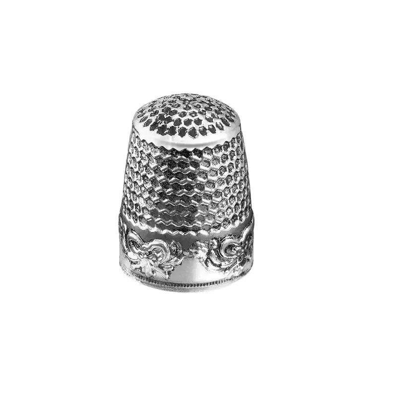 2pcs Sewing Thimble Copper Sewing Thimble Finger Protector, Silver Tone