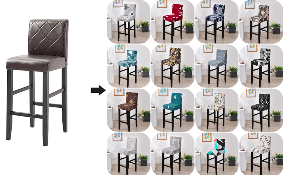 4 fundas elásticas para sillas de comedor, sencillas y modernas fundas para  taburetes domésticos. Vhermosa CPB-US-PSF1239-4