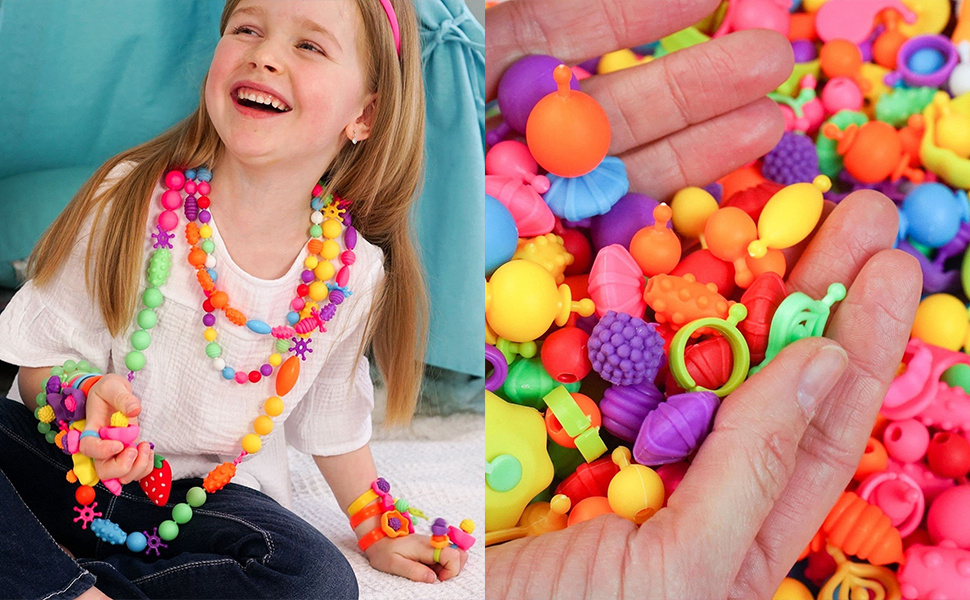 260pcs Snap Pop Beads DIY Kit: Create Unique Jewelry & Crafts for Girls -  Perfect Christmas & Birthday Gifts for Kids!