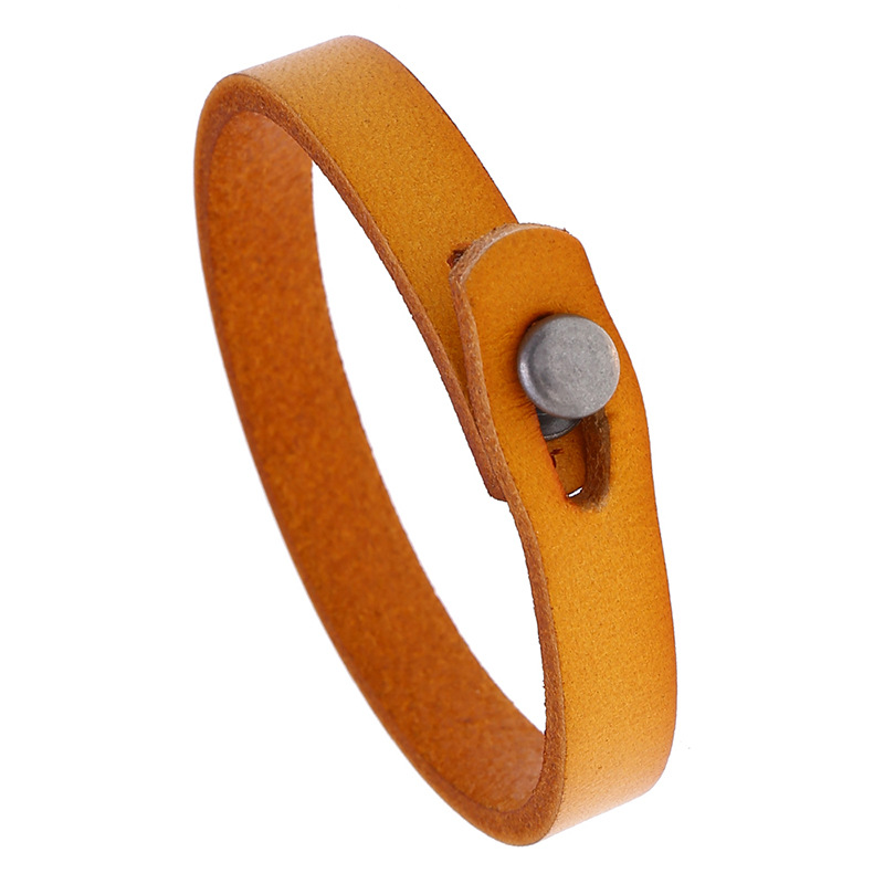 Minimalistic Leather Bracelet Brown Bangle for Men