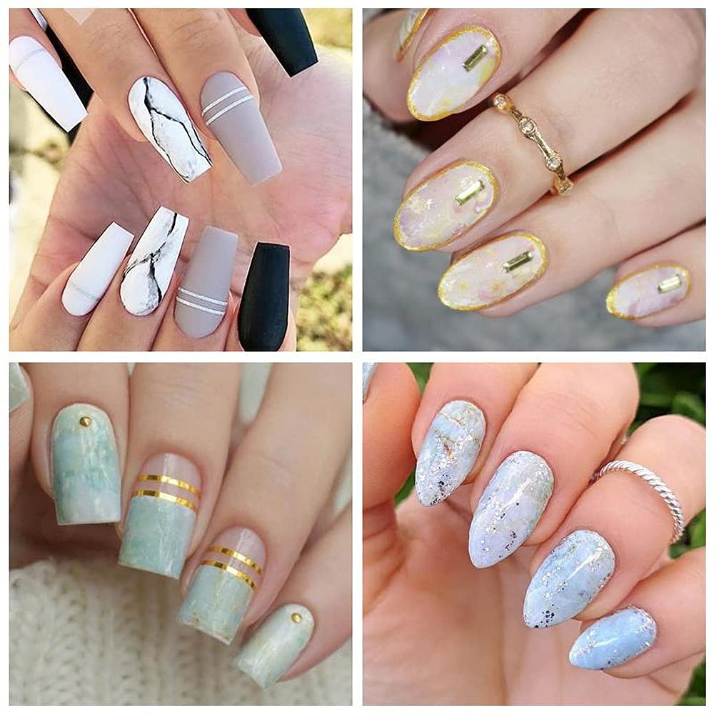 Nail Foil Transfer, DANNEASY 20 Roll Marble Nail Foils Starry Sky Nail  Stickers Holographic Nail Art Foil Transfer Iridescent Nail Design Stickers