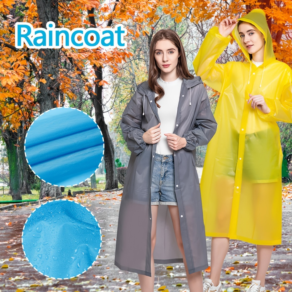 Chubasquero impermeable reutilizable de plástico EVA para hombre y mujer,  poncho con capucha para senderismo y montar, capa de lluvia, a la moda,  novedad