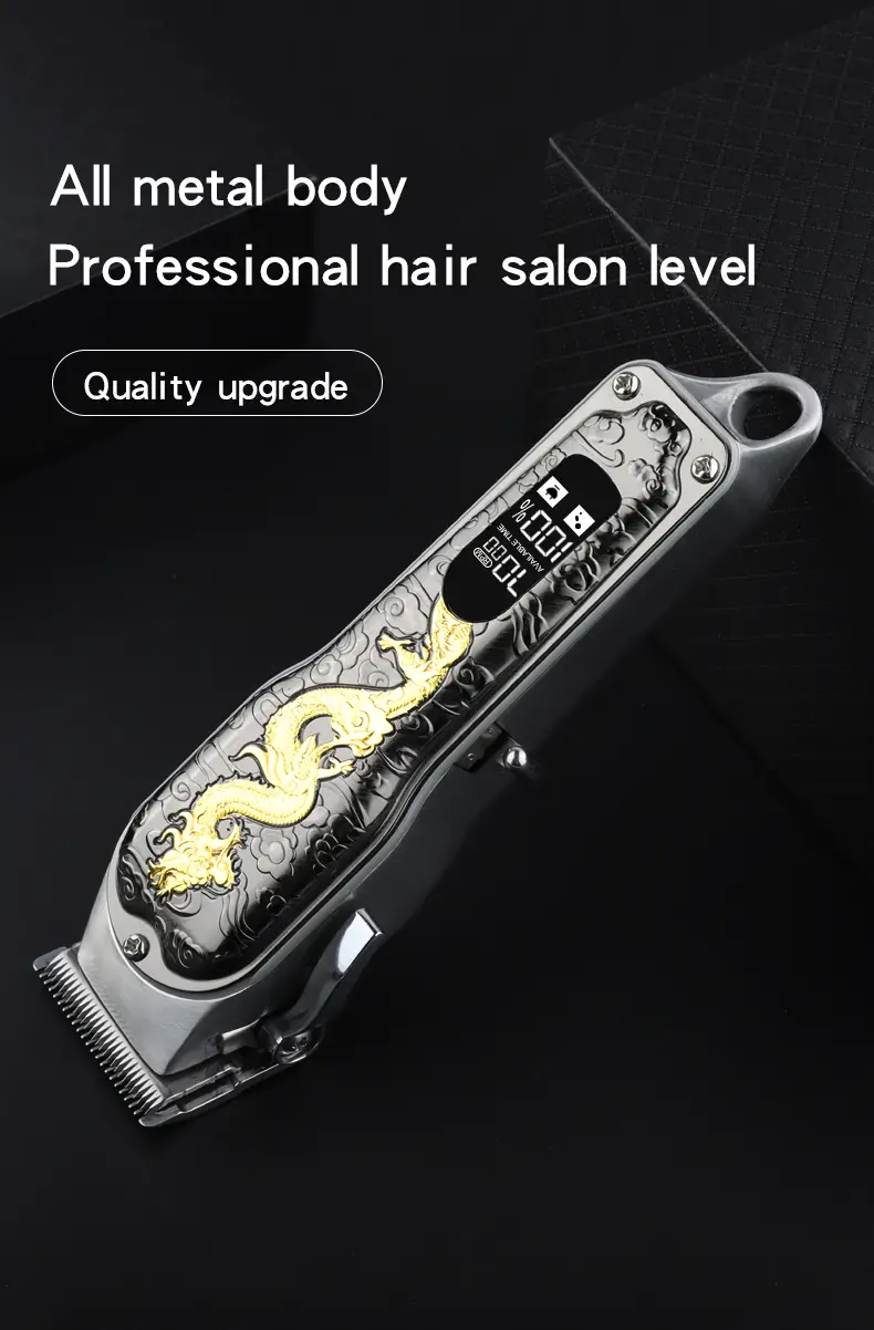 dragon pattern electric hair clipper professional salon grade clipper for home hair styling usb charging for easy use and portability details 6