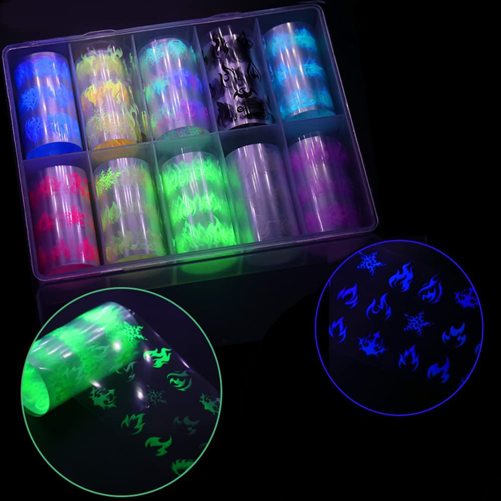 Fire Flame Nail Transfer Stickers Fluorescent Nail Art - Temu