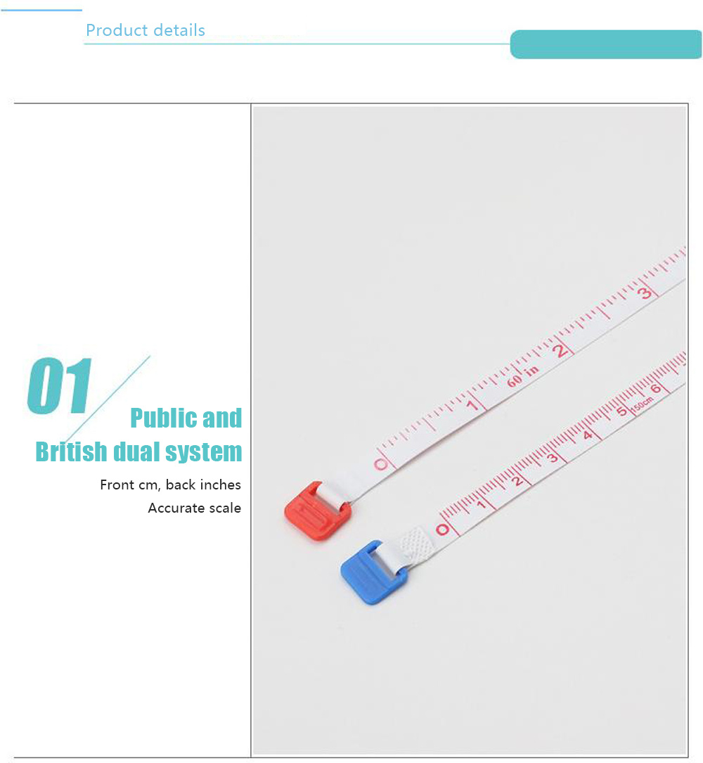 1pc 1 5m Soft Tape Measure Double Scale Body Sewing Flexible Ruler