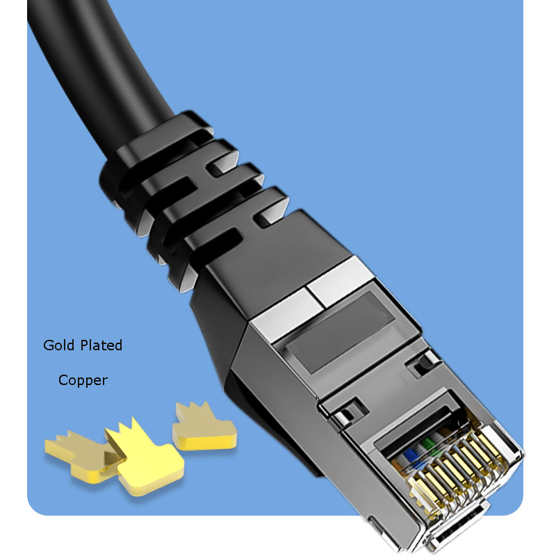 Cat 8 High Speed Ethernet Cable Gold Plated Rj45 Connector - Temu
