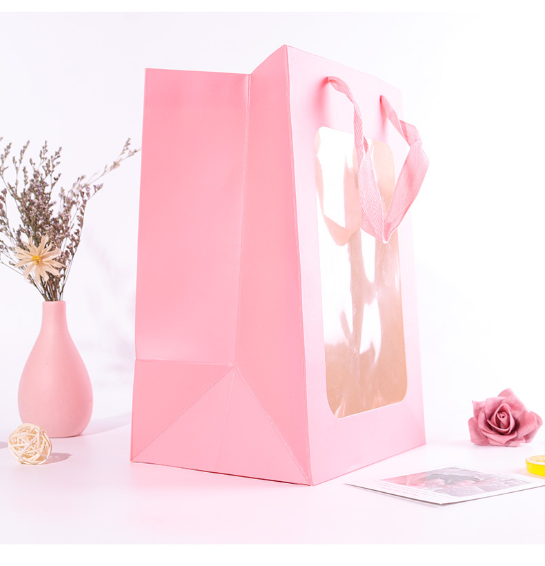 Paquete De 2 Bolsas De Flores Con Ramo De Flores, Bolsas De Papel Con  Tragaluz Para