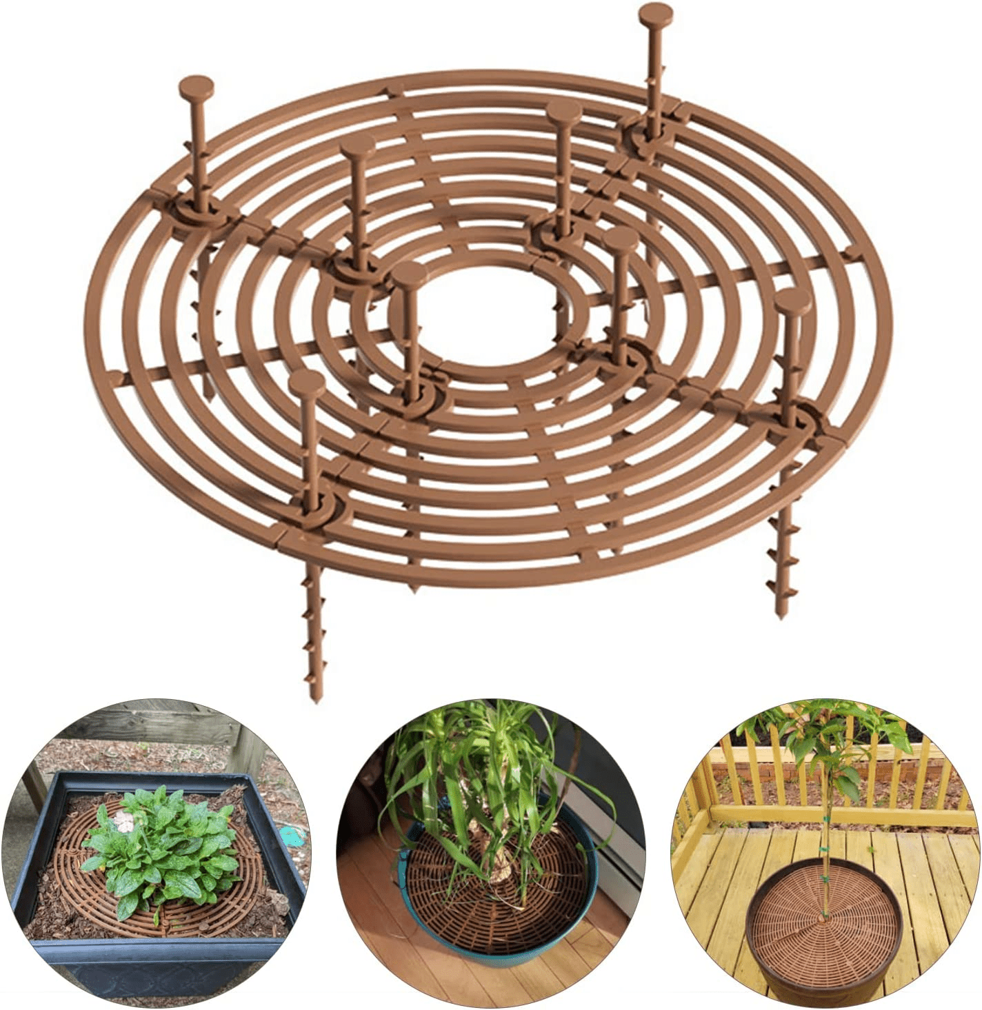 Plant Pot Hollow-out Soil Guard Cuttable Plant Pot Cover with Nails for  Home Garden Plants Use