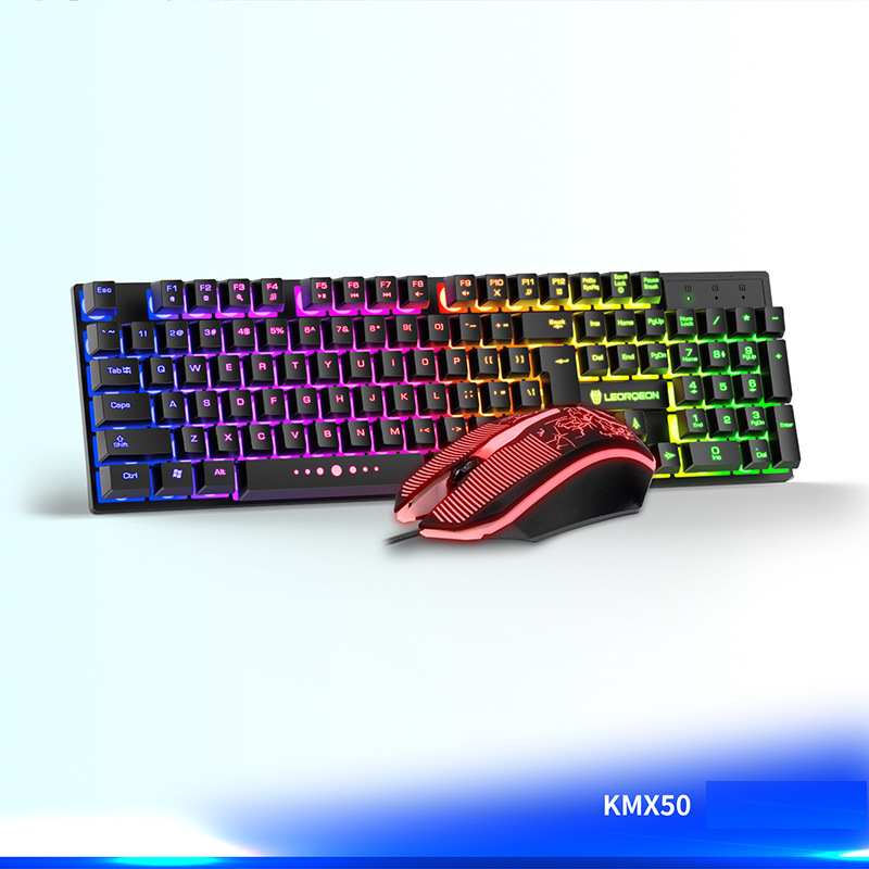 Kmx50 Mechanical Gaming Keyboard Rainbow Led Backlit Usb Wired Keyboard