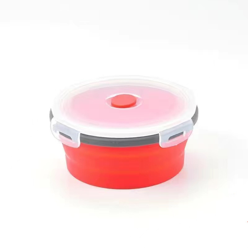 Silicone Folding Tableware Collapsible Portable Lunch Box Microwave Oven  Bowl Round Folding Eco-Friendly Food Storage Container