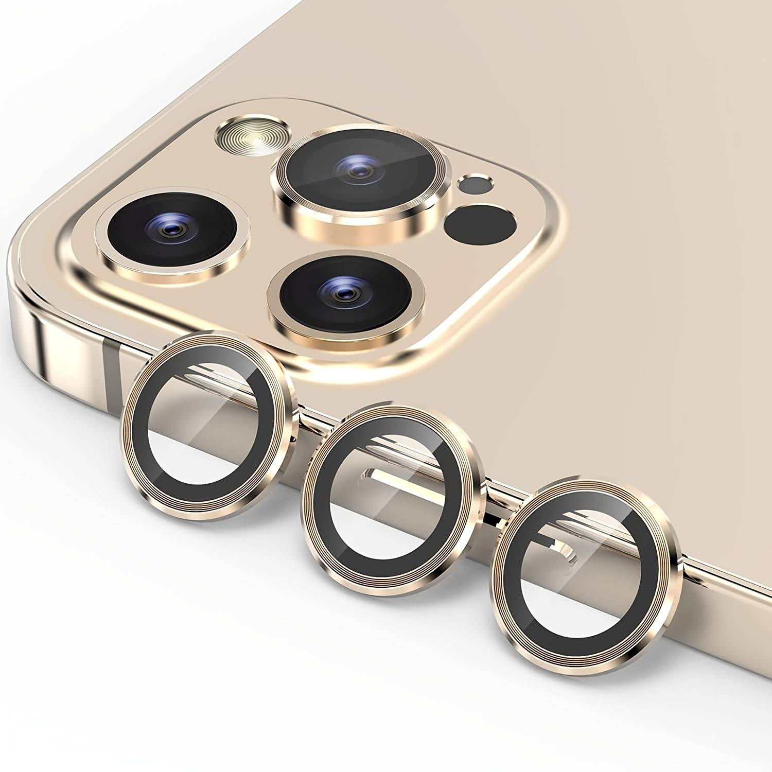 

Camera Lens Protector Compatible With 12 Pro Max 6.7 Inch, Aluminum Alloy Tempered Glass Camera Circle Cover