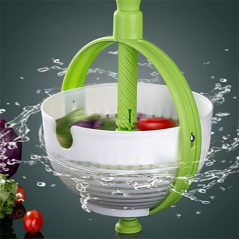  Focket Salad Spinner, Multi Use Stainless Steel Lettuce Spinner  Salad Spinner with Drain, Bowl and Colander, Manual Rotation Double Layer  Large Capacity Vegetable Dryer Fruit Washer : Home & Kitchen