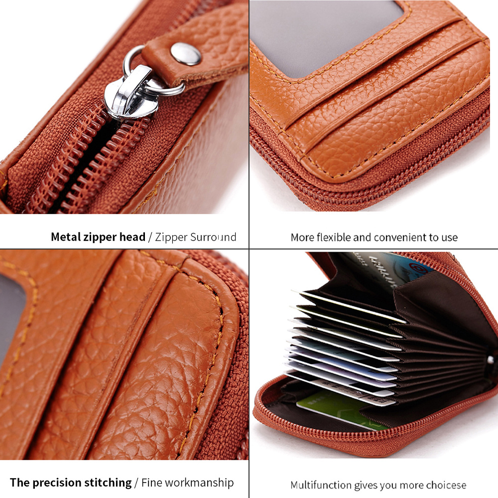 Rfid Blocking Credit Card Holder, Zip Around Card Case Card Organizer