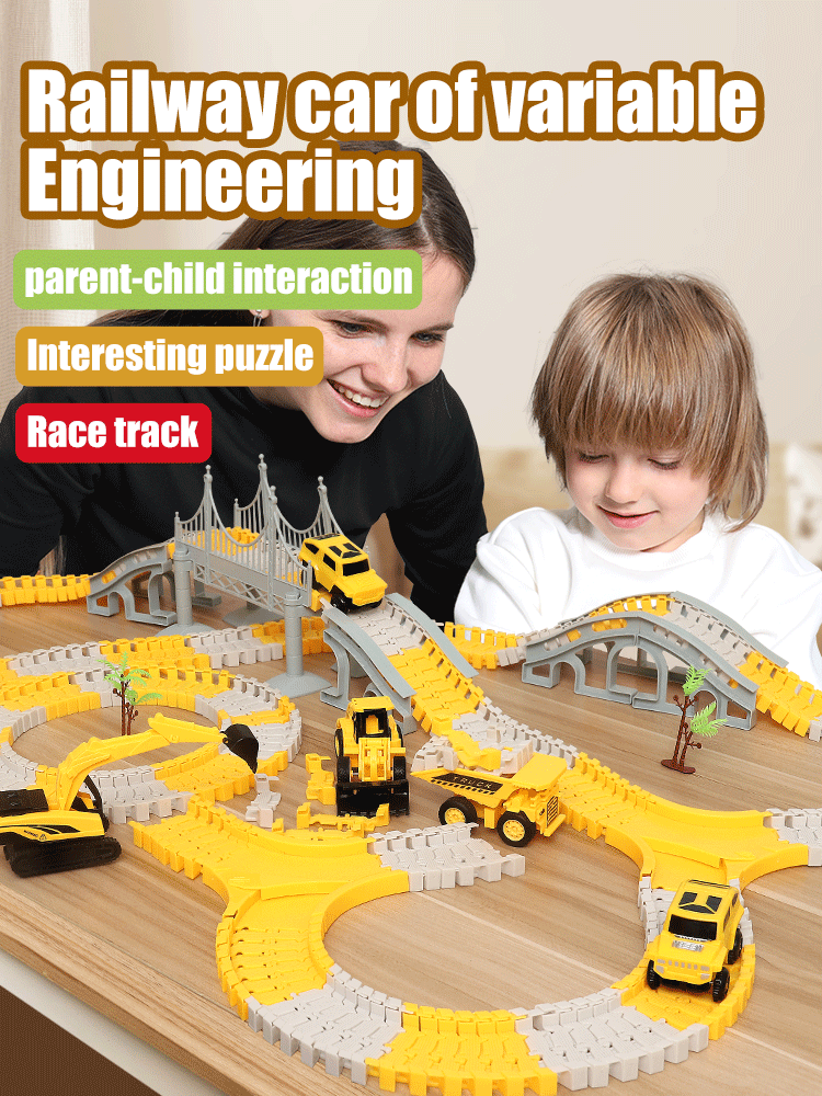 Children s Educational Toy Track Car Small Train Diy Temu Canada