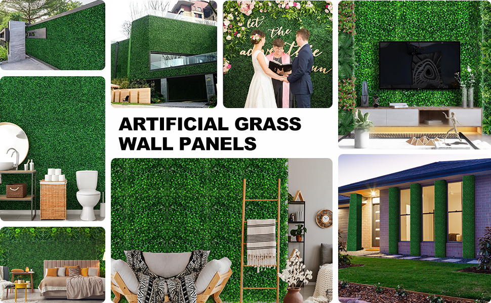 Artificial Plants Grass Wall Panel Boxwood Hedge Greenery Uv - Temu