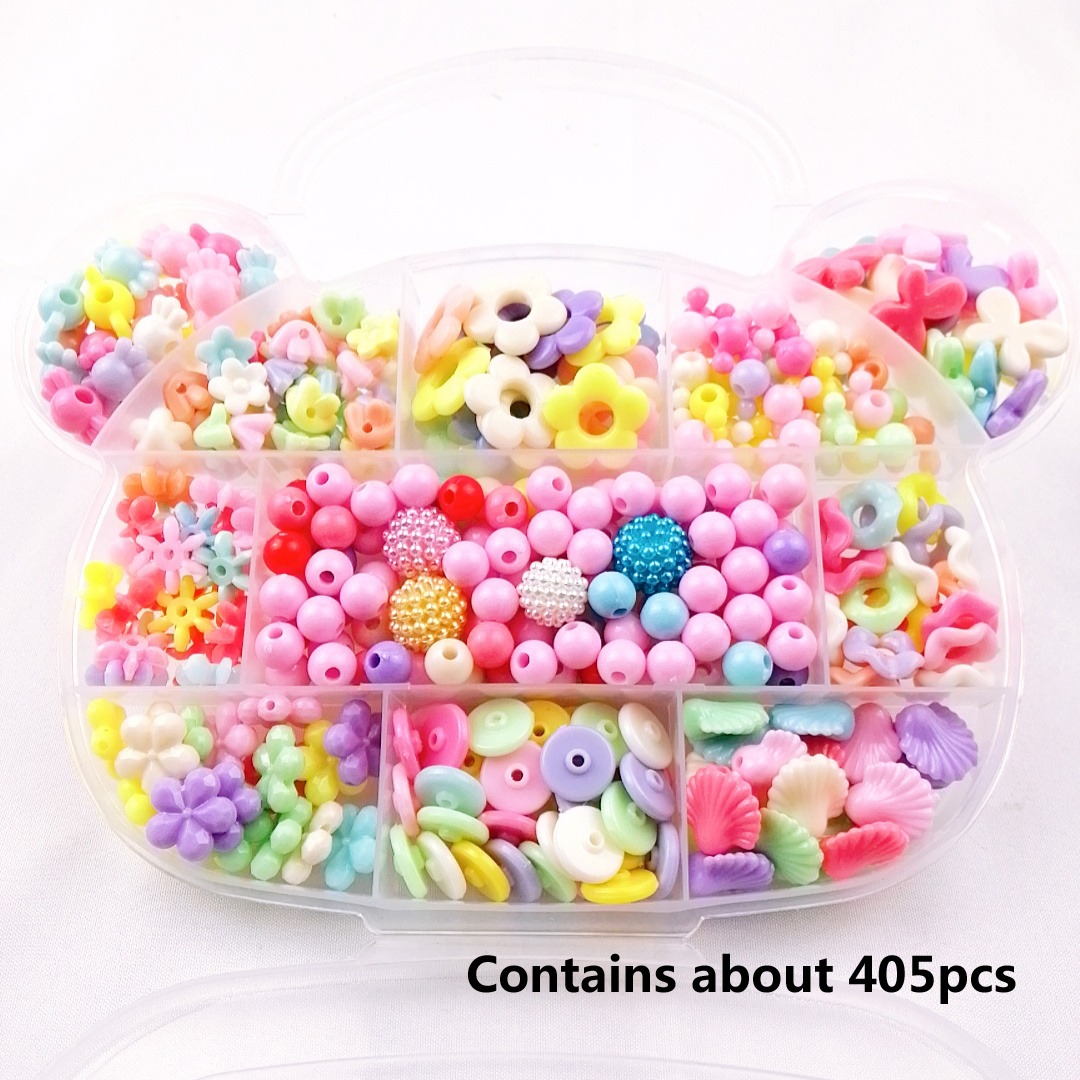  405Pcs Colourful Hair Beads Set for Kids Girls Hair