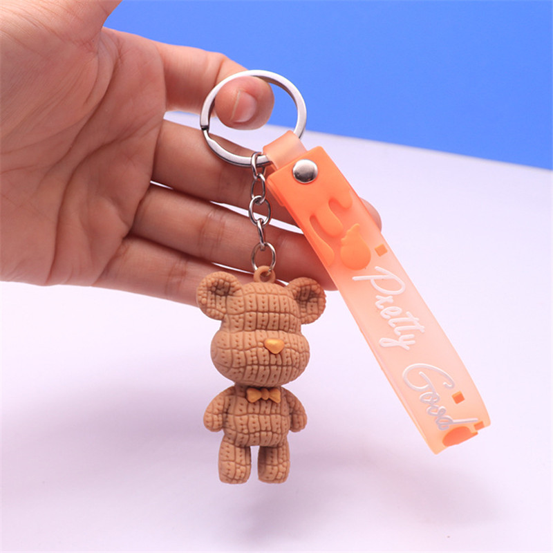 Multicolor Teddy Bear Frozen Rubber Keychain, Packaging Type