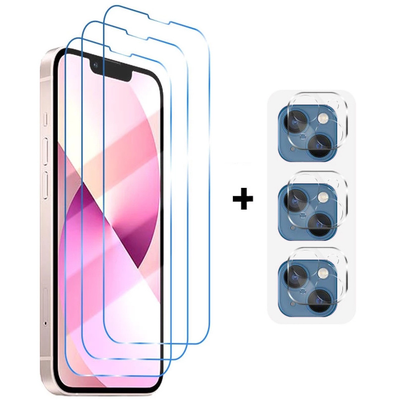 Protector de pantalla de vidrio templado para iPhone 15, 14, 13 y 12