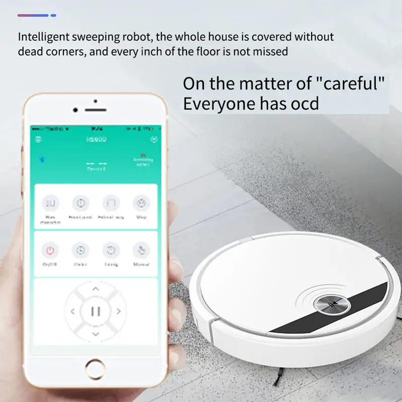 robot vacuum cleaner rs800 robotic cleaner 400ml dustbox water tank  free strong suction slim low noise app control ideal for pet hair hard floor and daily cleaning details 0