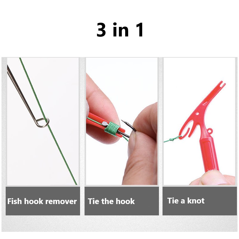 Fishing Knot Tying Tool 3 in 1 Extractor Hook Remover Loop - Temu