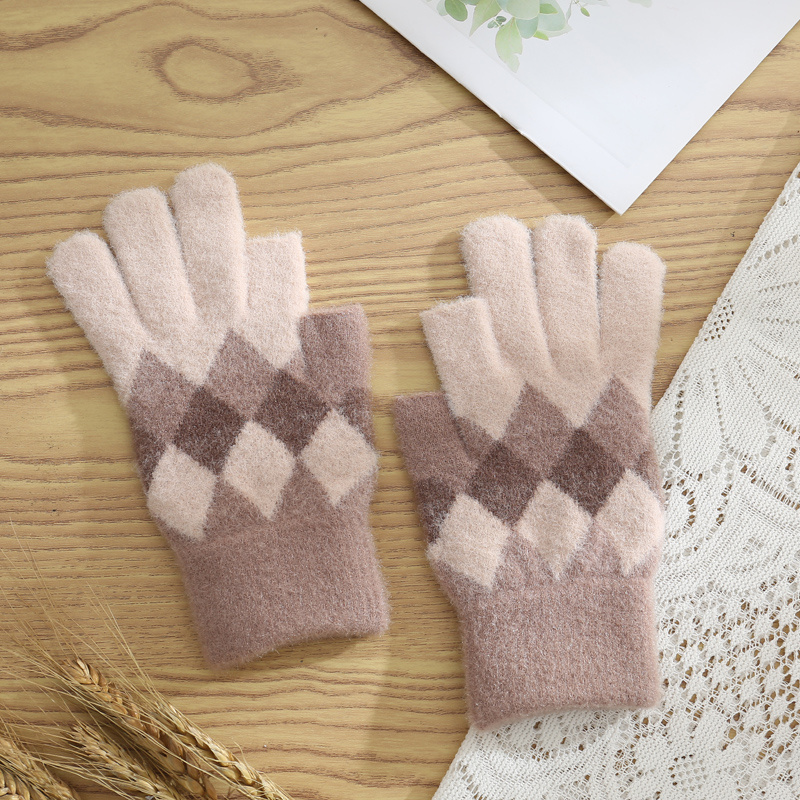 Wool Knitted Gloves Women's Winter Warm Full finger Gloves - Temu