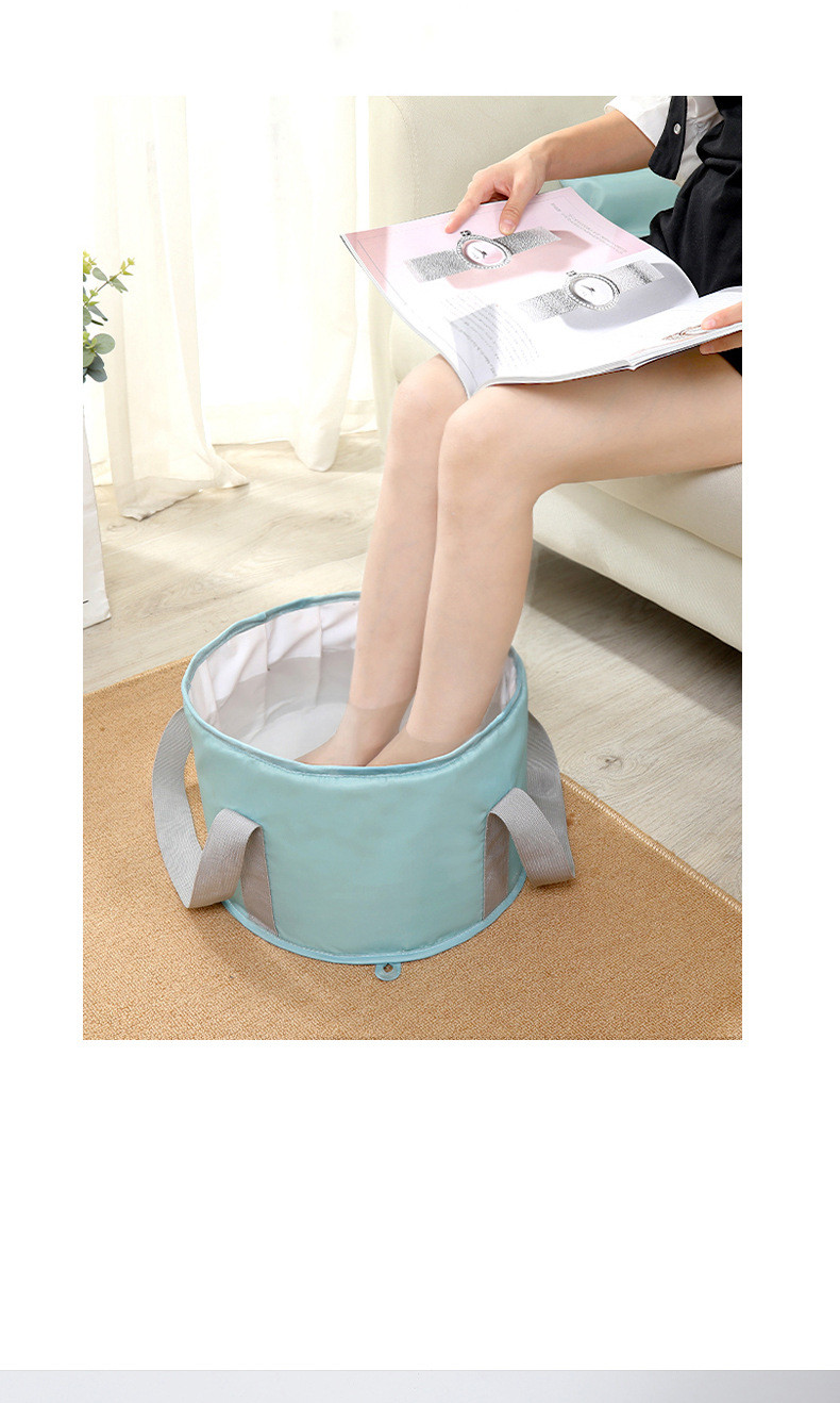 Andech Foot Soaking Bath Bucket, Foot Bath Portable Travel Thermal Insulation Multifunctional Foldable Foot Soaking Bucket with Lid Home Travel