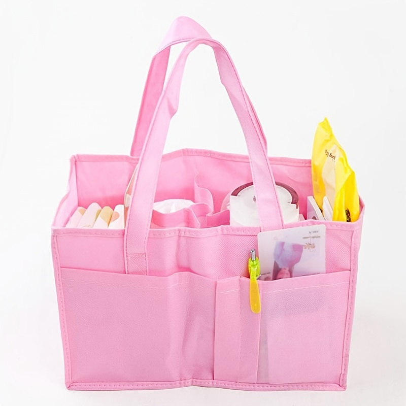 Simple Solid Diaper Bag, Diaper Caddy Organizer Portable Nursery Storage Bag Nappy Bag Wipes Bags