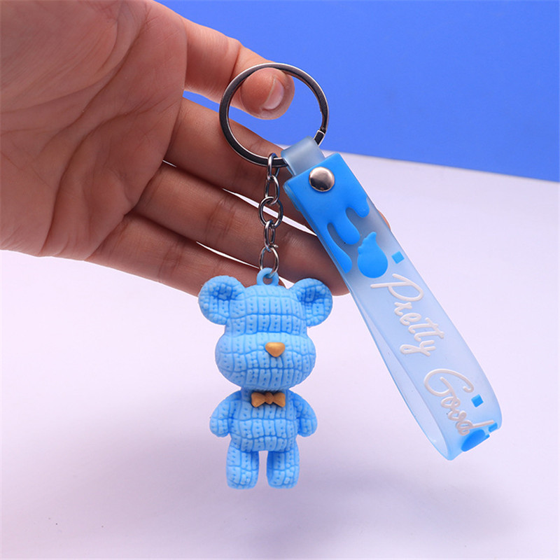 Multicolor Teddy Bear Frozen Rubber Keychain, Packaging Type