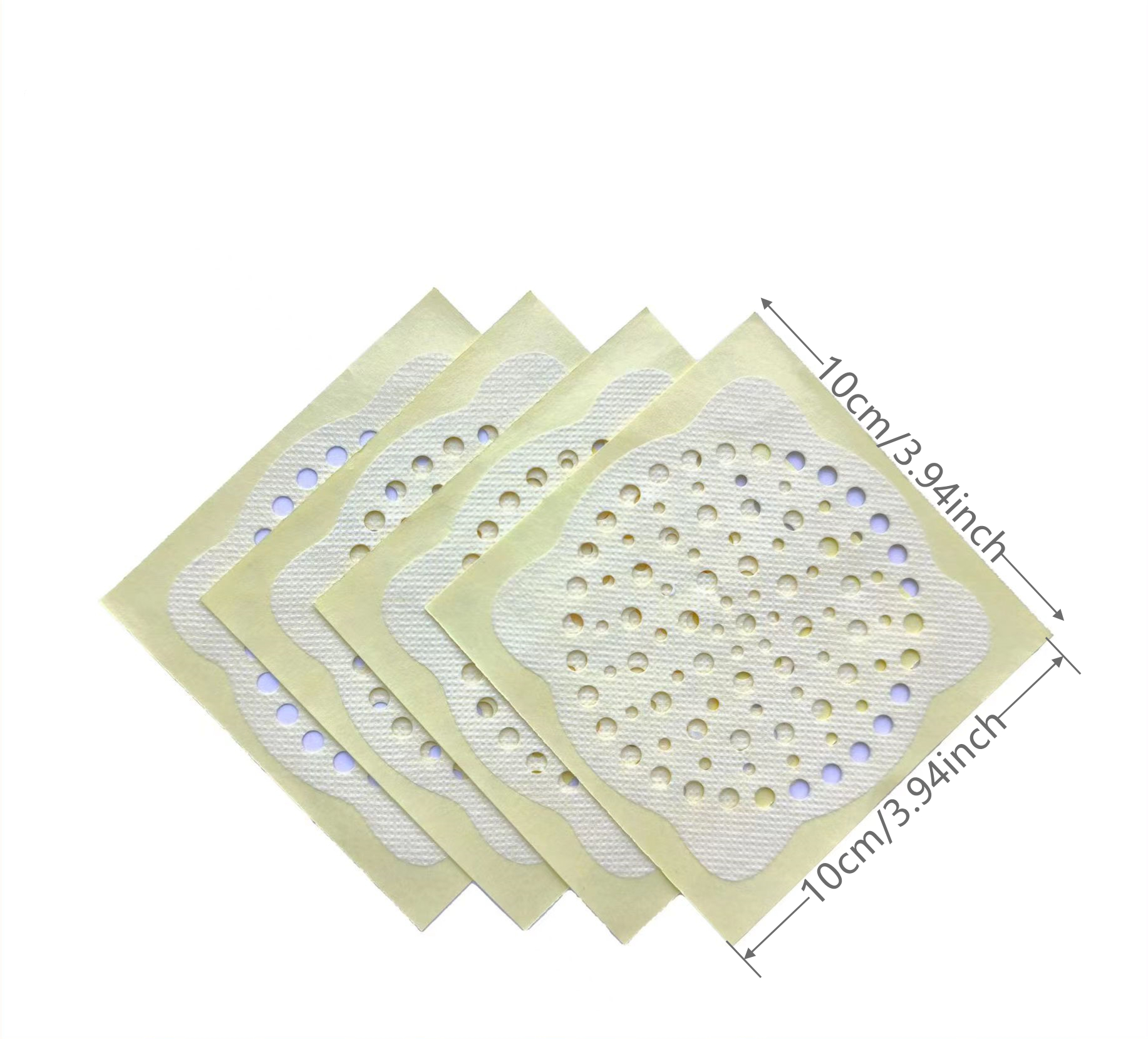 Disposable Drain Hair Catcher Stickers for Shower, White Mesh Stickers  4.3'', 25 PCS, Sticky Covers, Shower Drain Protector, Anti-Blockage