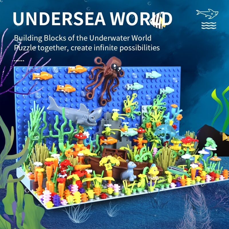 Nature Bound Juguetes - Ocean World - Juego de animales de juego de peces  de agua salada, juego en caja con once figuras pintadas a mano (juego de 11