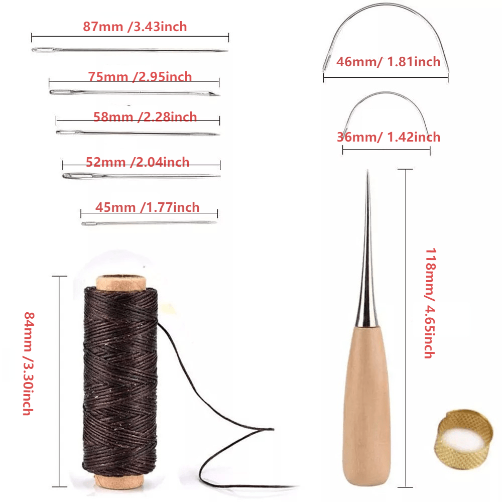Leather Craft Wax Thread Set Leather Hand Sewing Set Temu