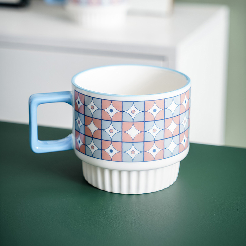 Tasse à thé en porcelaine émaillée 480ml, changement au four, tasse à café  en céramique, grande