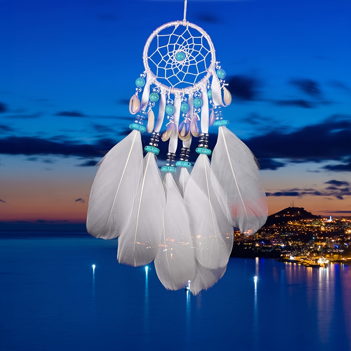 1pc White Feather Dream Catcher Beads Dream Catcher Home Decor Home & Kitchen Temu