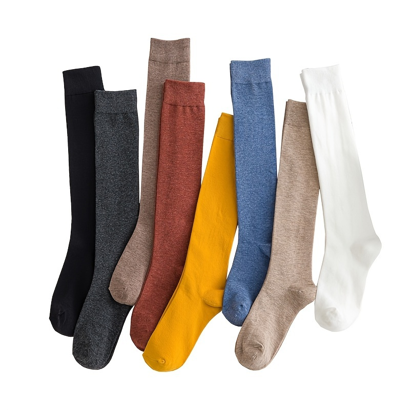 

Simple Solid Mirco Compression Calf Socks, Classic Jk Style Slim Fit Knee High Socks, Women's Stockings & Hosiery