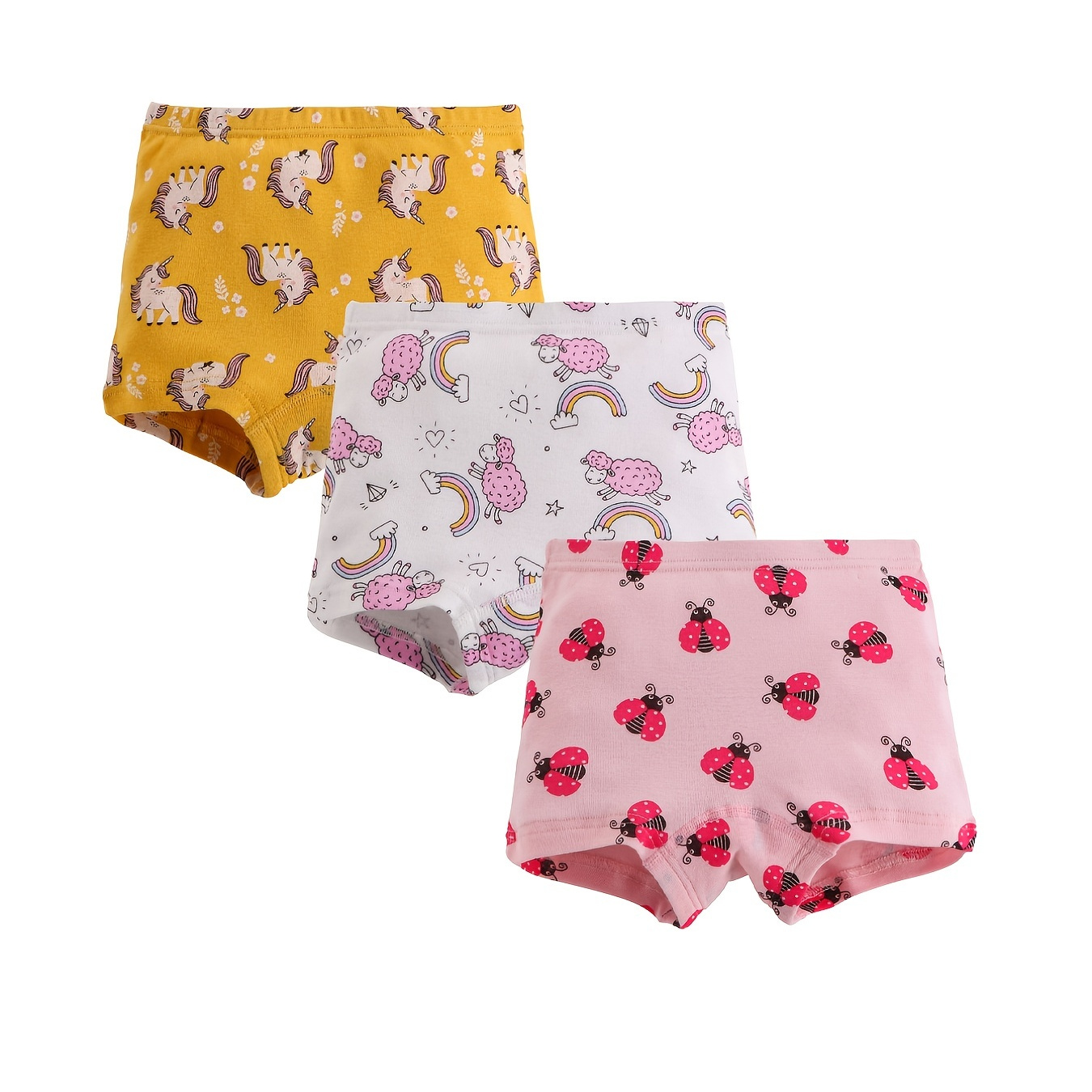 5pcs Toddler Girls Briefs Cartoon Unicorn Print Cute Underwear Cotton Soft  Comfy Breathable Kids Panties