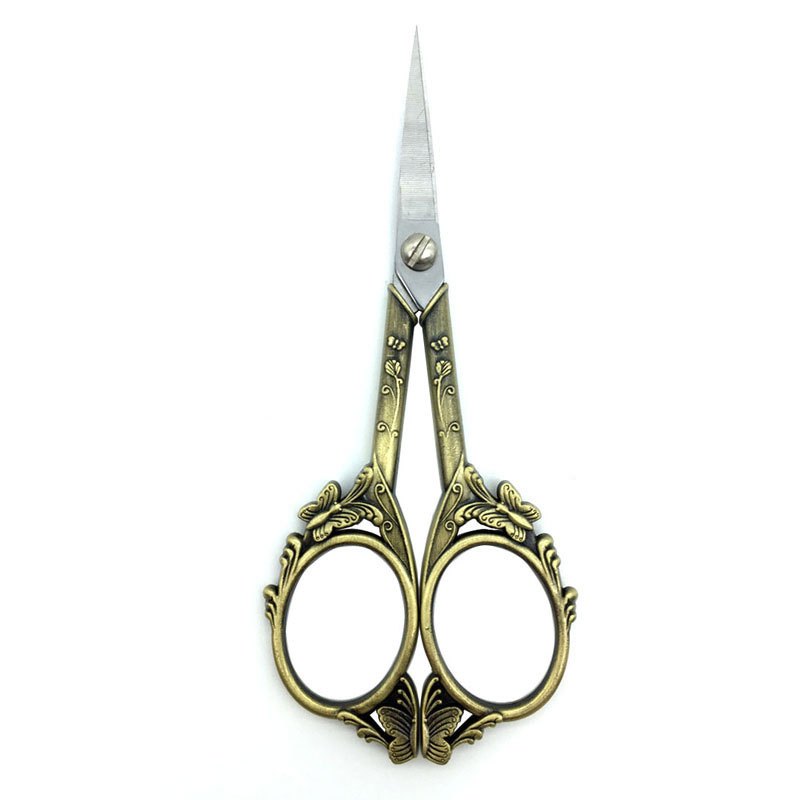 4 Multi Purpose Eye brow Fancy Small Embroidery Sewing Scissors Gold Plated